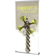 Load image into Gallery viewer, Orient Retractable Silver Banner Stand Display | Expogoods
