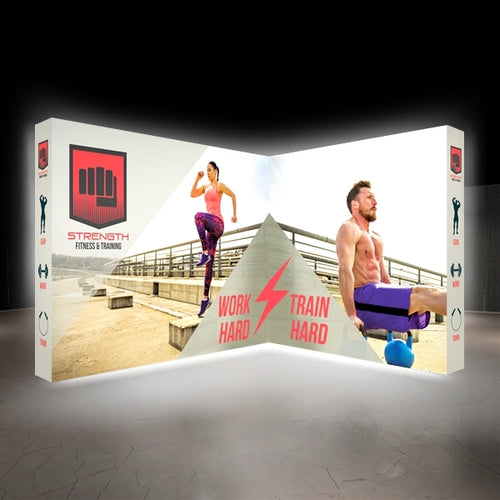 10ft x 7.5ft Lumiere Light Wall Backlit Configuration B Display | Double-Sided | expogoods.com