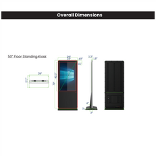 Load image into Gallery viewer, 50in Floor Standing Touch Screen Computer Kiosk
