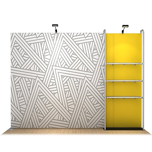 10ft x 8ft Waveline Merchandiser Kit 17 | Tension Fabric Display | expogoods.com