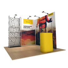 Load image into Gallery viewer, 10ft x 8ft x 8ft Waveline Merchandiser Kit 20 | Tension Fabric Display | expogoods.com
