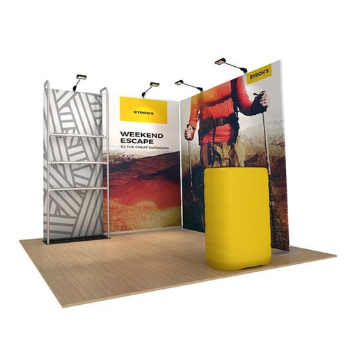 10ft x 8ft x 8ft Waveline Merchandiser Kit 20 | Tension Fabric Display | expogoods.com