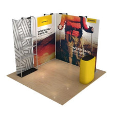 Load image into Gallery viewer, 10ft x 8ft x 8ft Waveline Merchandiser Kit 20 | Tension Fabric Display | expogoods.com
