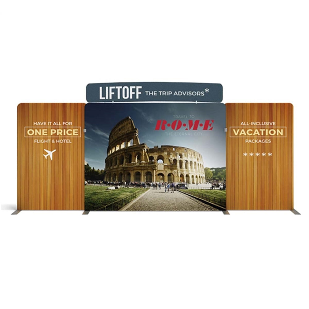 20ft Atlantic C Waveline Media Display | Tension Fabric Exhibit | expogoods.com