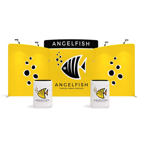 20ft Angelfish B Waveline Media Display | Tension Fabric Exhibit | expogoods.com
