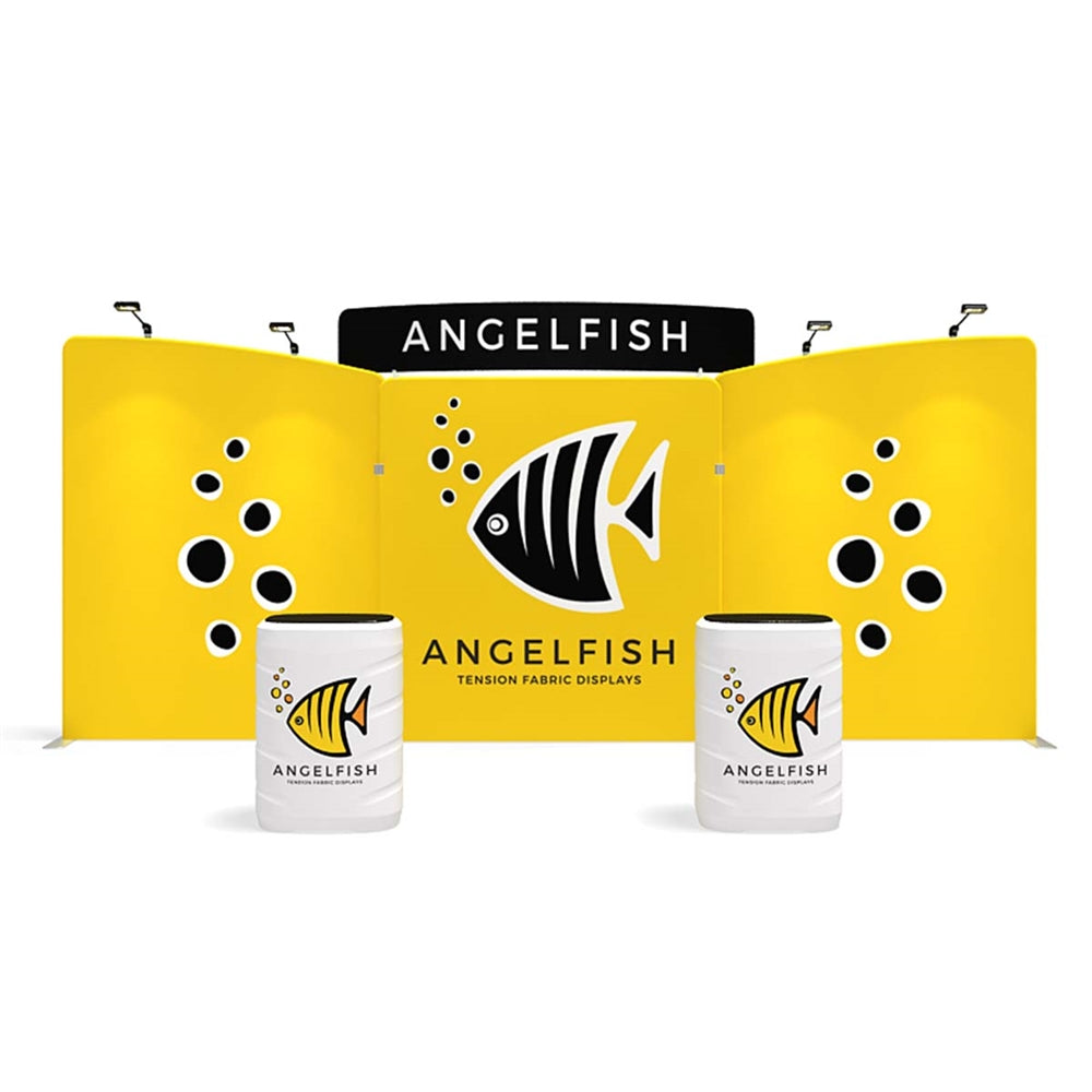 20ft Angelfish B Waveline Media Display | Tension Fabric Exhibit | expogoods.com