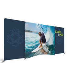Load image into Gallery viewer, 20ft Caribbean A Waveline Media Display | Tension Fabric Exhibit | expogoods.com

