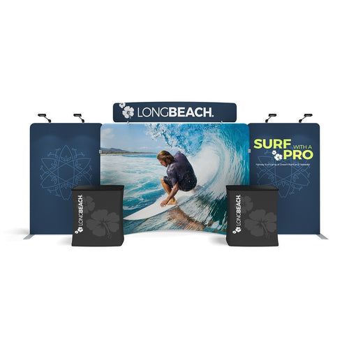 20ft Caribbean C Waveline Media Display | Tension Fabric Exhibit | expogoods.com