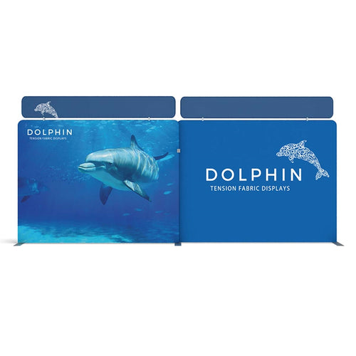 20ft Dolphin B Waveline Media Display | Tension Fabric Exhibit | expogoods.com