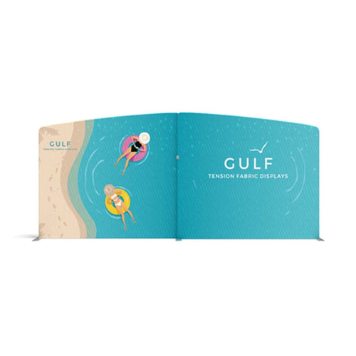20ft Gulf Waveline Media Display | Tension Fabric Exhibit | expogoods.com