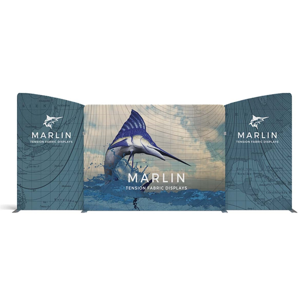 20ft Marlin A Waveline Media Display | Tension Fabric Exhibit | expogoods.com