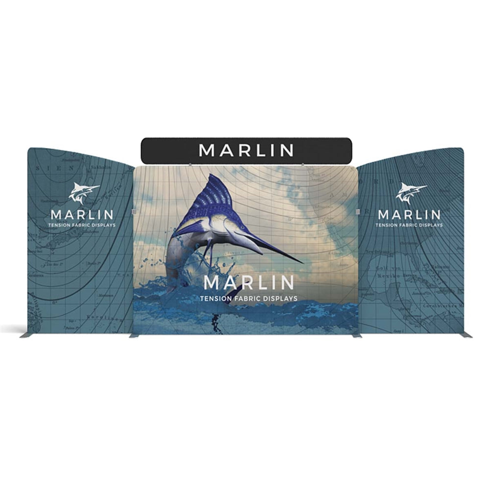 20ft Marlin B Waveline Media Display | Tension Fabric Exhibit | expogoods.com