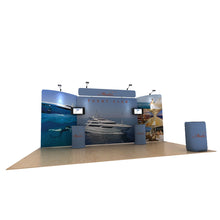 Load image into Gallery viewer, 20ft Marlin B Waveline Media Display | Tension Fabric Exhibit | expogoods.com
