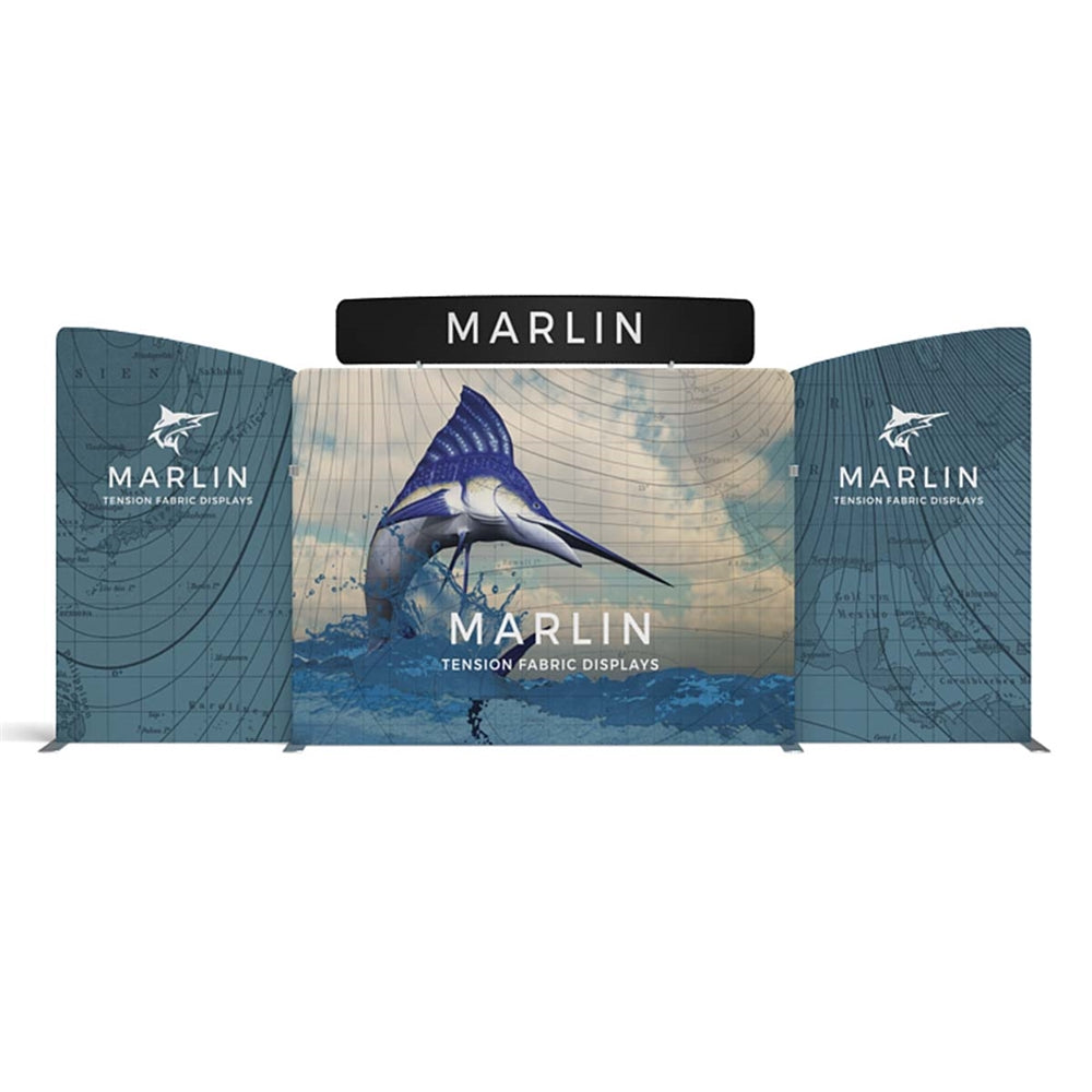 20ft Marlin C Waveline Media Display | Tension Fabric Exhibit | expogoods.com