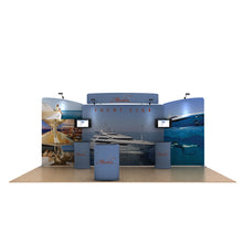 Load image into Gallery viewer, 20ft Marlin C Waveline Media Display | Tension Fabric Exhibit | expogoods.com
