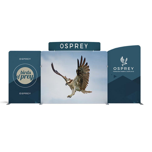 20ft Osprey C Waveline Media Display | Tension Fabric Exhibit | expogoods.com