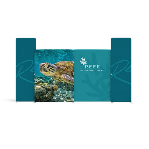 20ft Reef A Waveline Media Display | Tension Fabric Exhibit | expogoods.com
