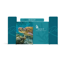 Load image into Gallery viewer, 20ft Reef B Waveline Media Display | Tension Fabric Exhibit | expogoods.com
