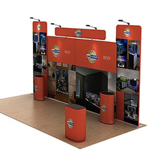 Load image into Gallery viewer, 20ft Reef B Waveline Media Display | Tension Fabric Exhibit | expogoods.com
