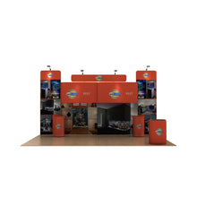 Load image into Gallery viewer, 20ft Reef B Waveline Media Display | Tension Fabric Exhibit | expogoods.com
