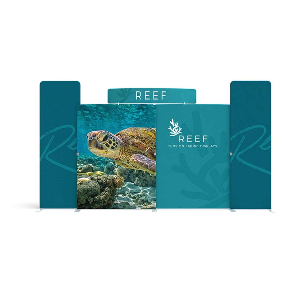 20ft Reef C Waveline Media Display | Tension Fabric Exhibit | expogoods.com