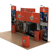 Load image into Gallery viewer, 20ft Reef C Waveline Media Display | Tension Fabric Exhibit | expogoods.com
