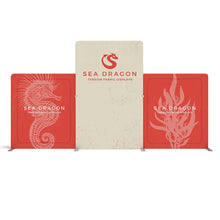 Load image into Gallery viewer, 20ft Seadragon Waveline Media Display | Tension Fabric Exhibit | expogoods.com
