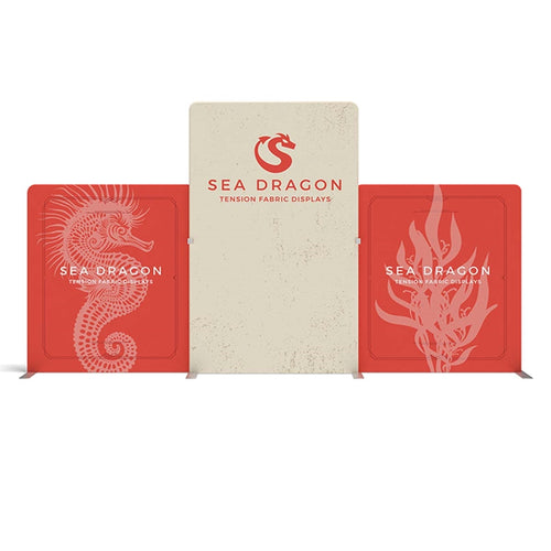 20ft Seadragon Waveline Media Display | Tension Fabric Exhibit | expogoods.com