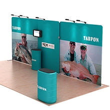 Load image into Gallery viewer, 20ft Tarpon A Waveline Media Display | Tension Fabric Exhibit | expogoods.com

