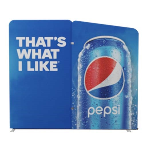 10ft Oyster B Waveline Media Display | Tension Fabric Exhibit | expogoods.com