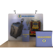 Load image into Gallery viewer, 10ft Seahorse A Waveline Media Display | Tension Fabric Exhibit | expogoods.com
