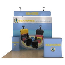 Load image into Gallery viewer, 10ft Seahorse B Waveline Media Display | Tension Fabric Exhibit | expogoods.com
