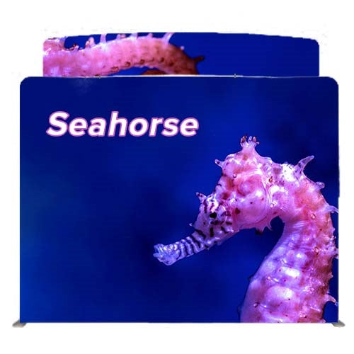 10ft Seahorse C Waveline Media Display | Tension Fabric Exhibit | expogoods.com