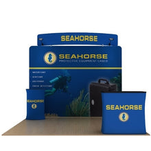 Load image into Gallery viewer, 10ft Seahorse C Waveline Media Display | Tension Fabric Exhibit | expogoods.com
