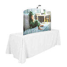Load image into Gallery viewer, 6ft x 5ft Curved Waveline Media Tabletop Display | Tension Fabric Exhibit | expogoods.com
