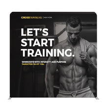 Load image into Gallery viewer, 8ft Flat Waveline Media Display | Tension Fabric Exhibit | expogoods.com
