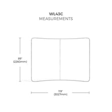 Load image into Gallery viewer, 10ft Serpentine Waveline Media Display | Tension Fabric Exhibit | expogoods.com
