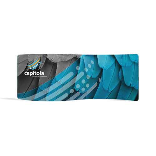 20ft Serpentine Waveline Media Display | Tension Fabric Exhibit | expogoods.com