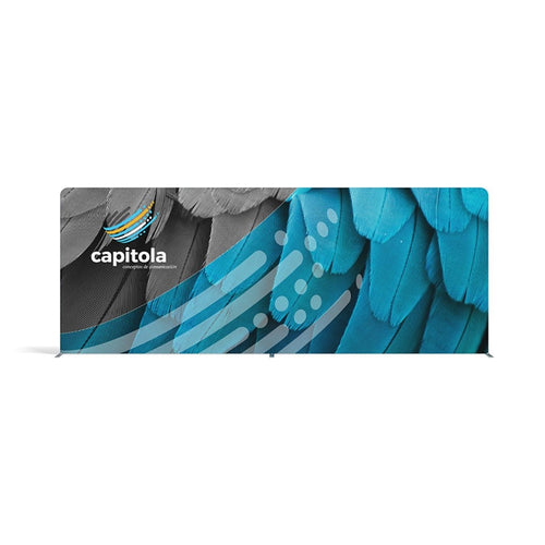 20ft Flat Waveline Media Display | Tension Fabric Exhibit | expogoods.com