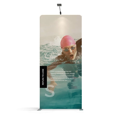 57in x 129in Panel I Waveline Media Display | Tension Fabric Exhibit | expogoods.com