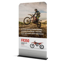 Load image into Gallery viewer, 48in x 89in Waveline Tension Fabric Banner Stand | expogoods.com
