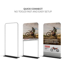 Load image into Gallery viewer, 48in x 89in Waveline Tension Fabric Banner Stand | expogoods.com
