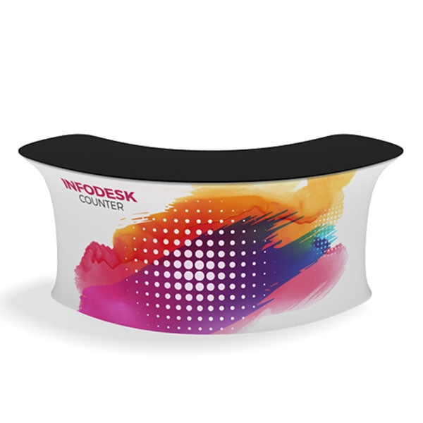 Waveline InfoDesk Trade Show Counter - Kit 03CV | Tension Fabric Graphics | expogoods.com