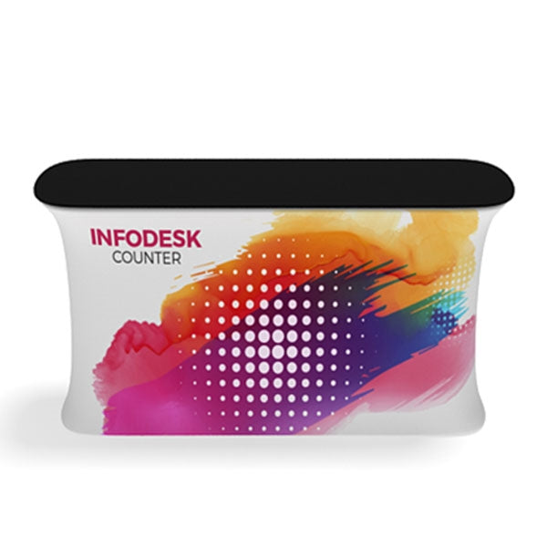 Waveline InfoDesk Trade Show Counter - Kit 02F | Tension Fabric Graphics | expogoods.com