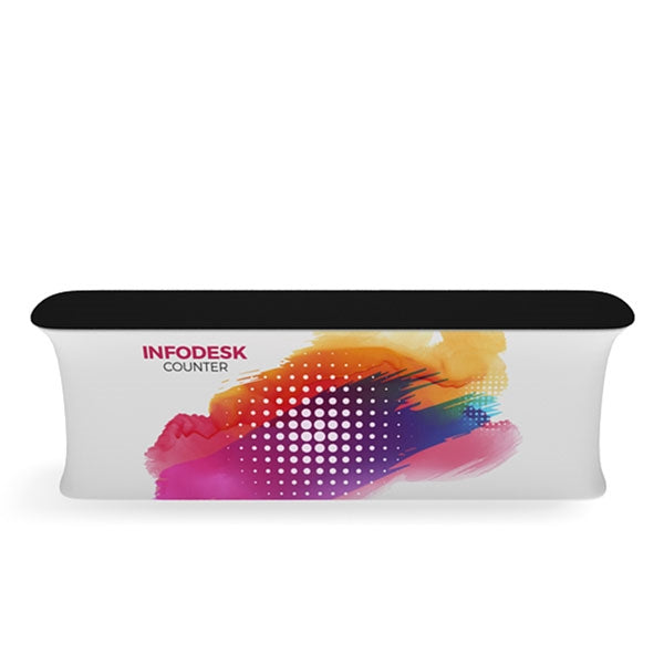 Waveline InfoDesk Trade Show Counter - Kit 04F | Tension Fabric Graphics | expogoods.com