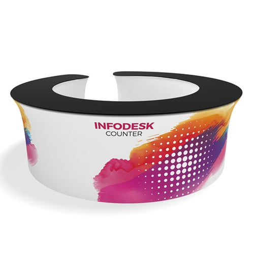 Waveline InfoDesk Trade Show Counter - Kit 12CO | Tension Fabric Graphics | expogoods.com