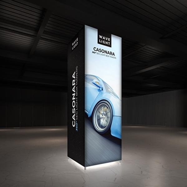 3ft x 8-10ft Tall Wavelight Casonara Backlit Tower | expogoods.com