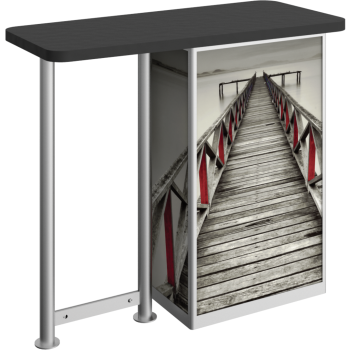 45in W x 39in H x 21in D Linear Bold Straight-Leg Counter Counter with Door and Printed Graphic