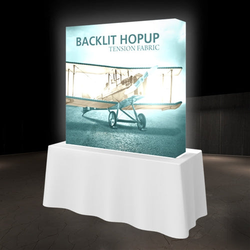 5ft x 5ft Backlit Hopup Straight Fabric Tabletop Display